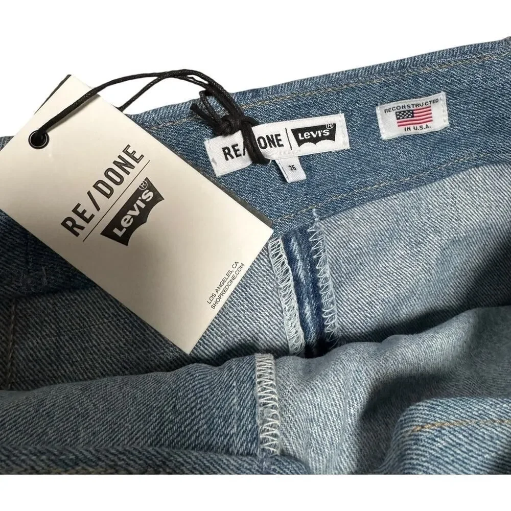 RE/DONE WITH LEVI'S Paneled Denim Mini Wrap Skirt - Size 26 - NWT
